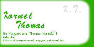 kornel thomas business card